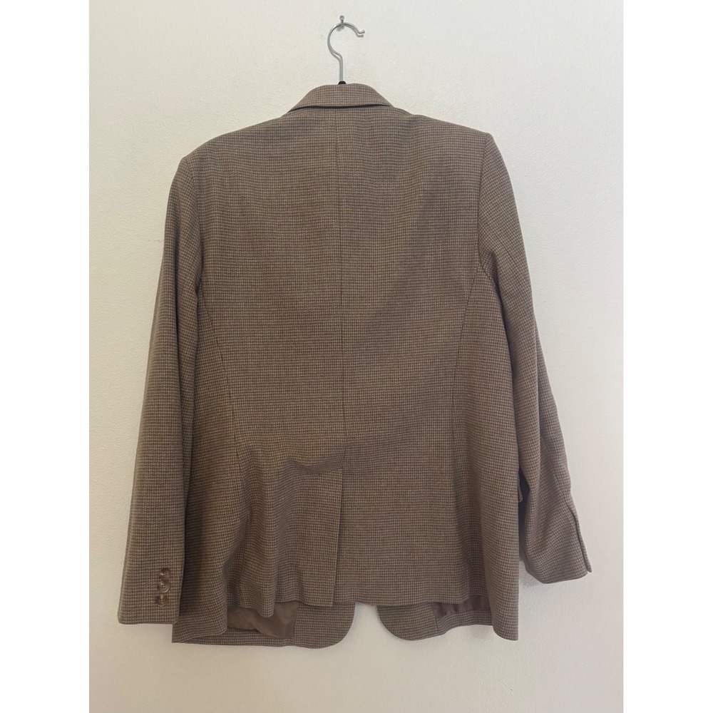 Pendleton Womens Brown Houndstooth 100% Virgin Wool Blazer Jacket Size 14 - Picture 5 of 5